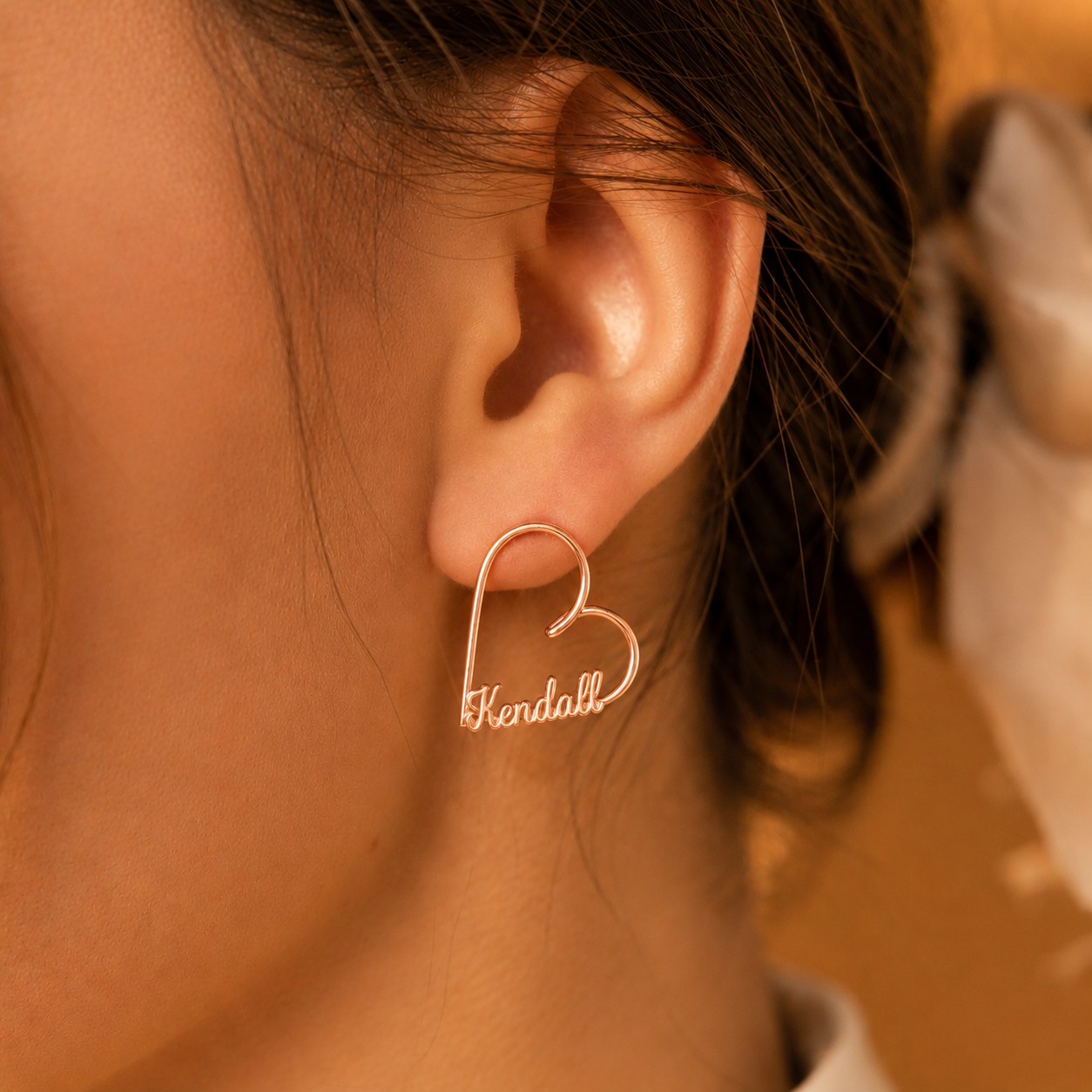 London Heart Name Earrings