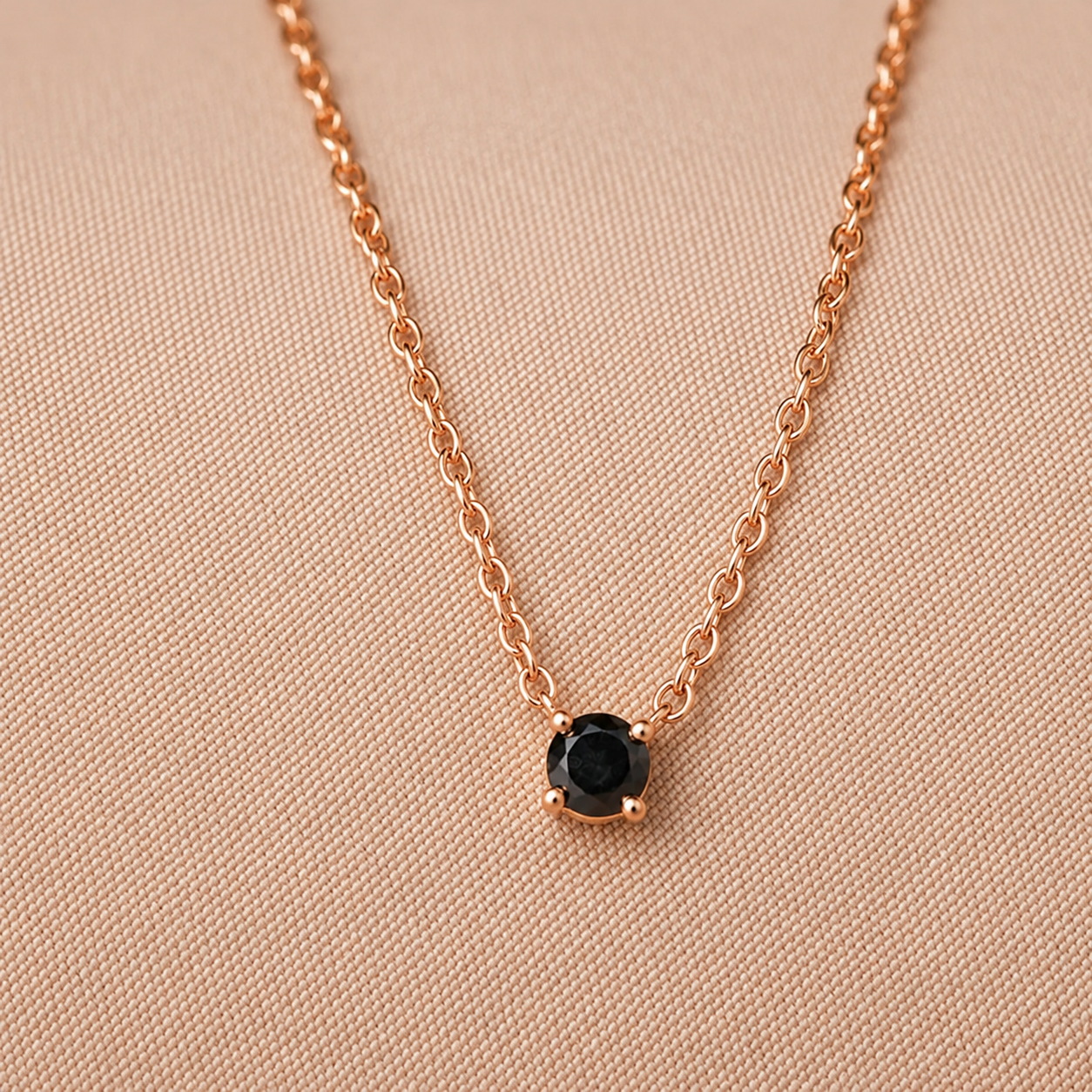Onyx Dainty Diamond Necklace