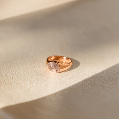 Personalized Fingerprint Signet Ring