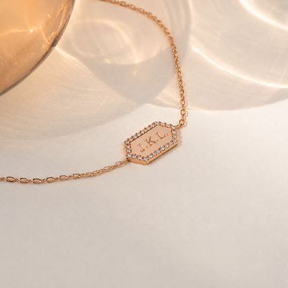 Hexagon Charm Bracelet