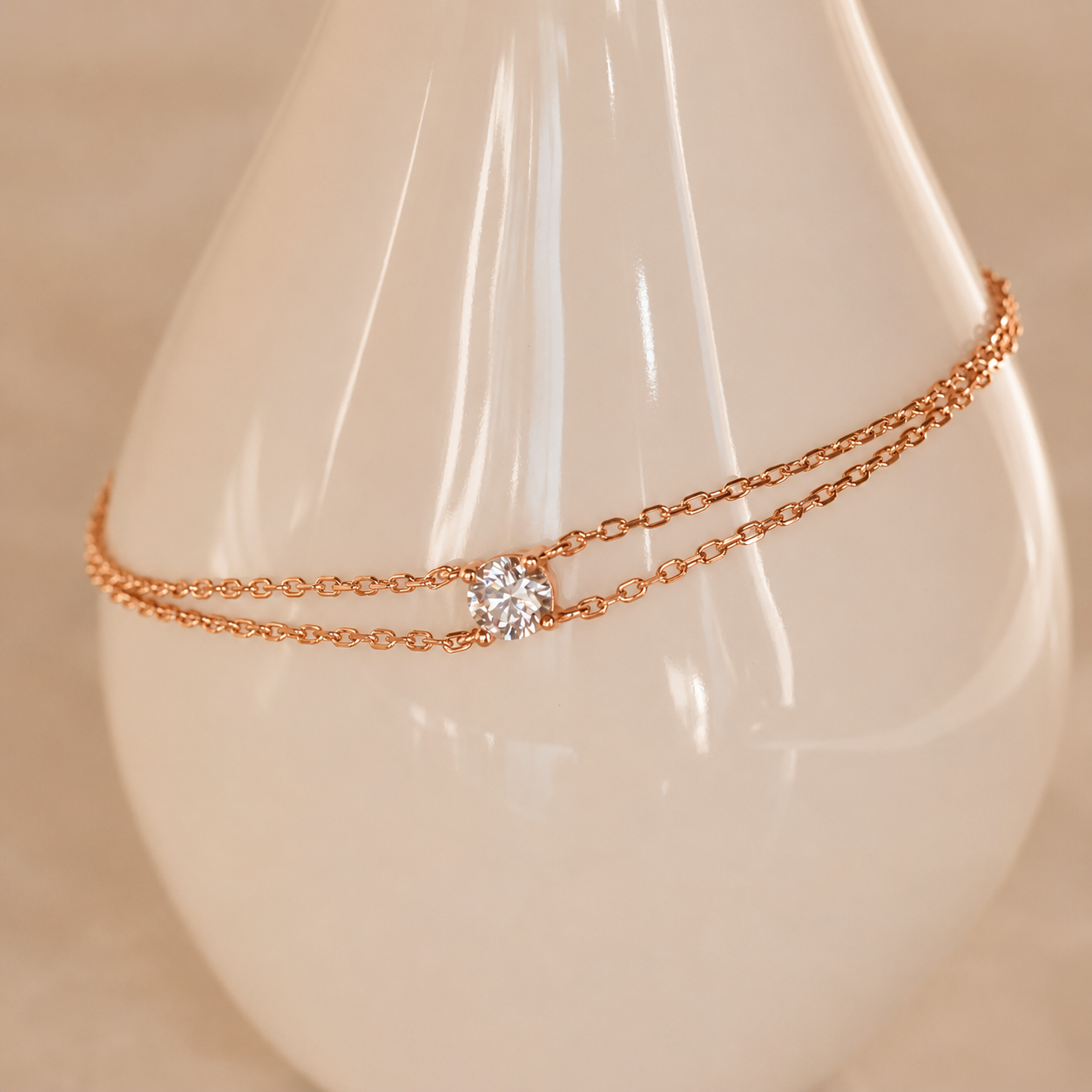 Double Chain Diamond Bracelet