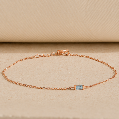 Personalized Baguette Birthstone Bracelet