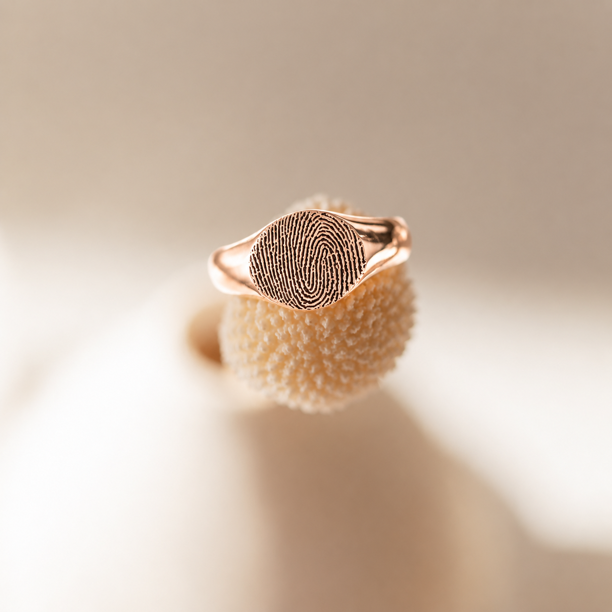 Personalized Fingerprint Signet Ring