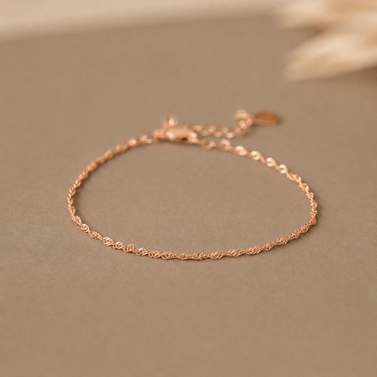 Delicate Singapore Twist Chain Bracelet