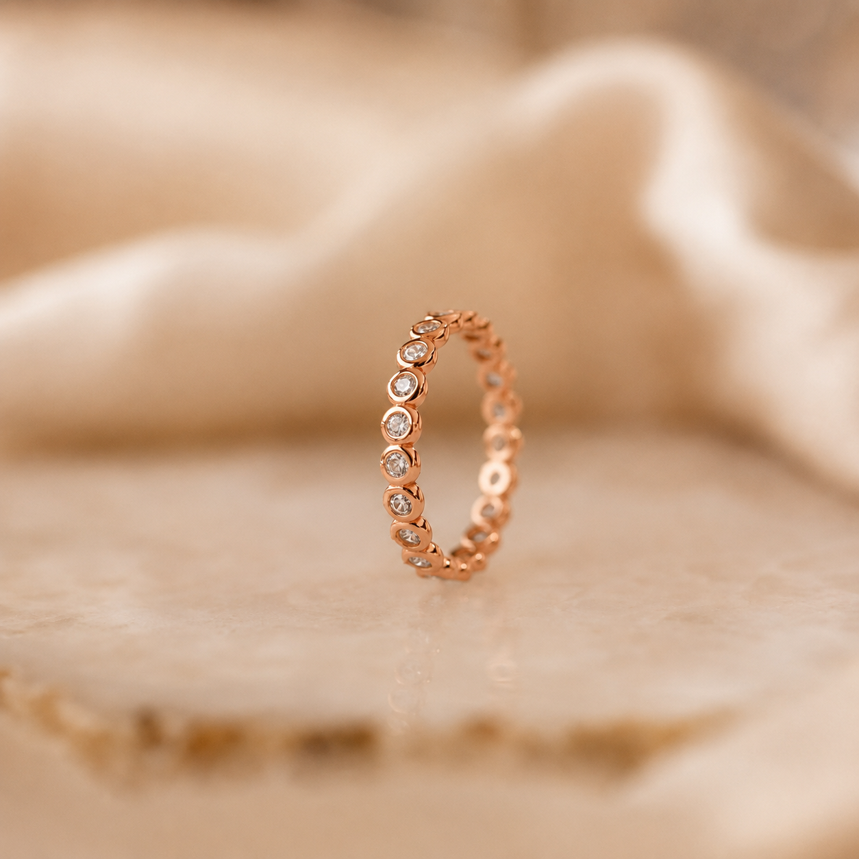 Eternal Love: Diamond Bezel Tennis Ring