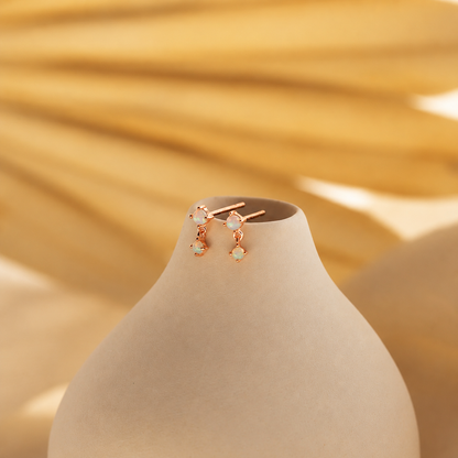 Opal Birthstone Drop Studs