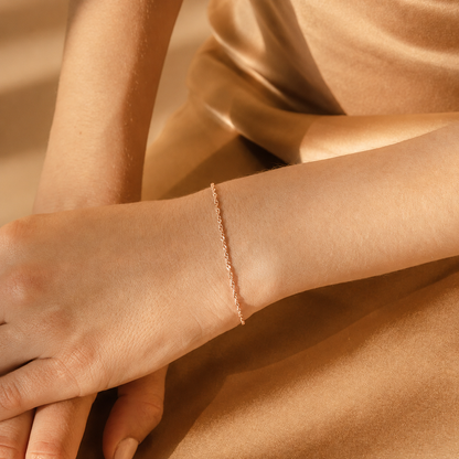 Delicate Singapore Twist Chain Bracelet