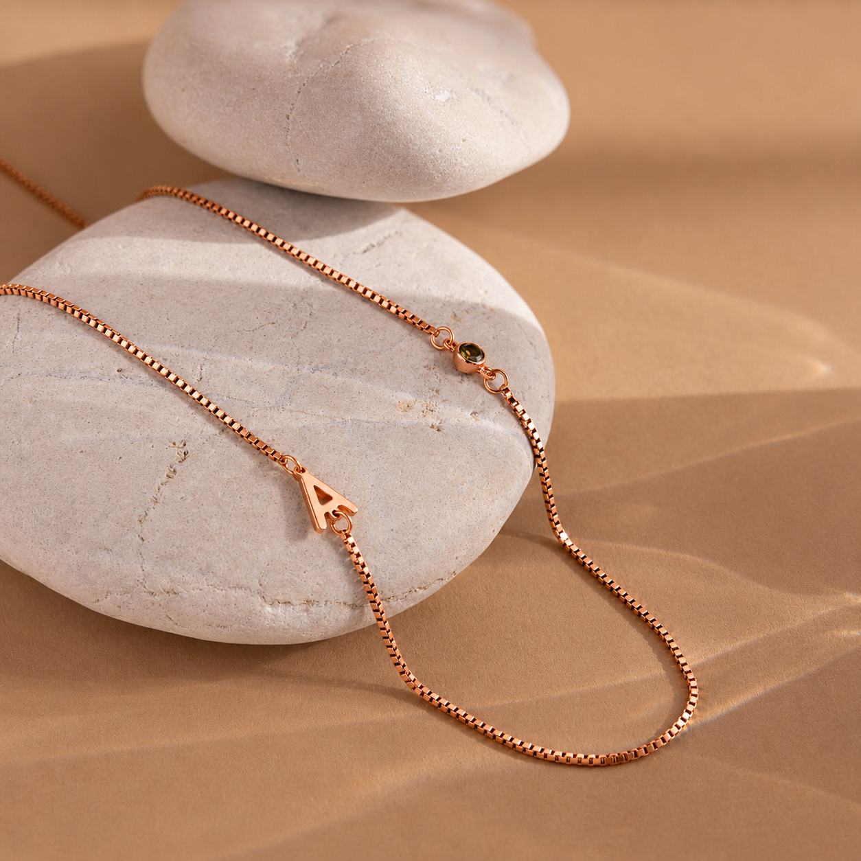 Birthstone Initial Necklace