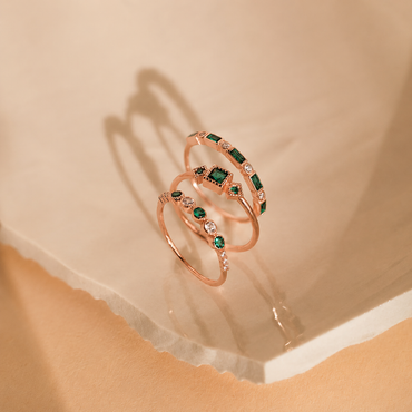 Emerald Stacking Ring Set