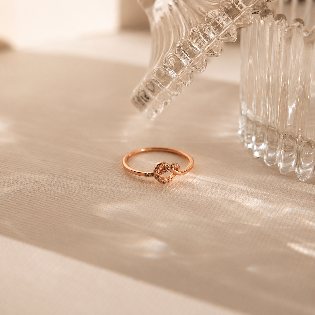 Eternal Love: Diamond Heart Knot Ring