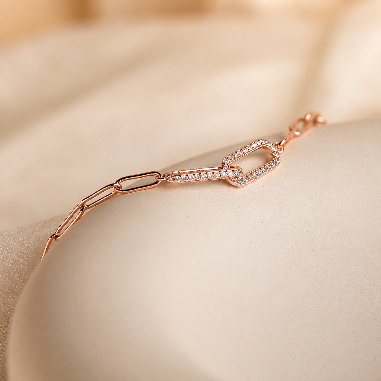 Pave Link Chain Bracelet
