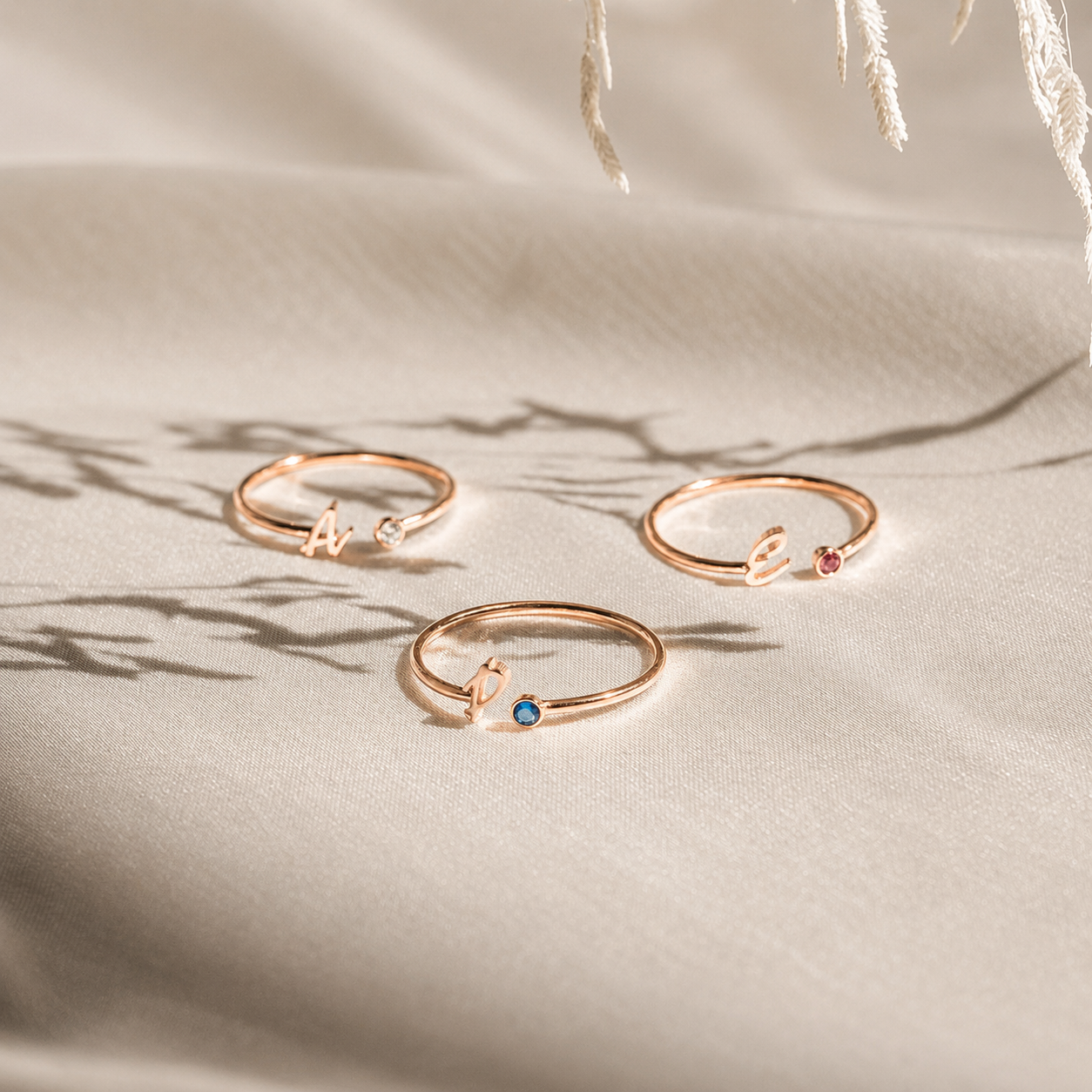 Venice Initial Birthstone Ring