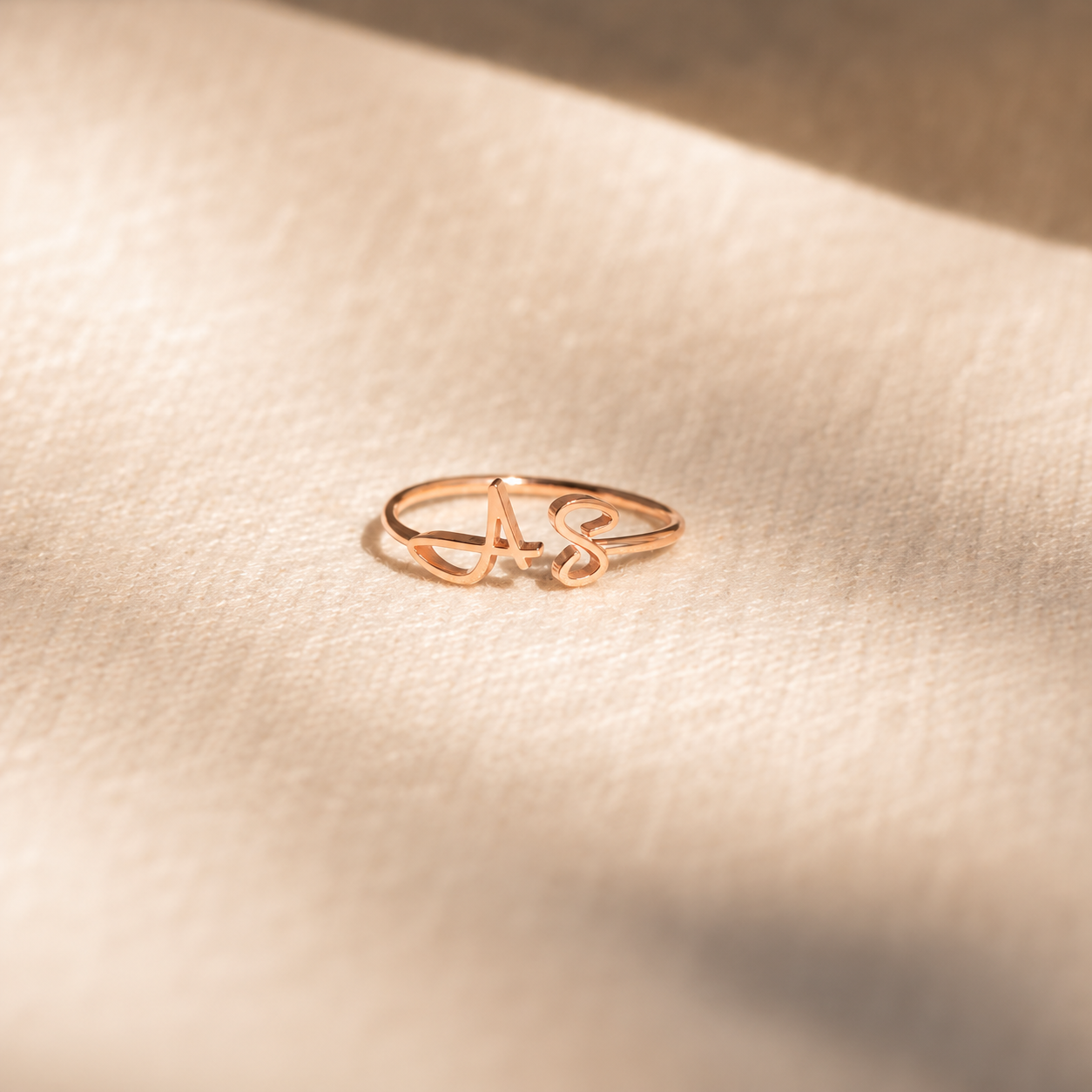Hallie Duo Initial Ring