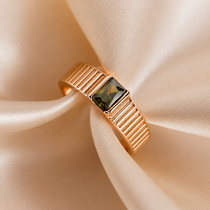 The Olive Peridot Signet Ring