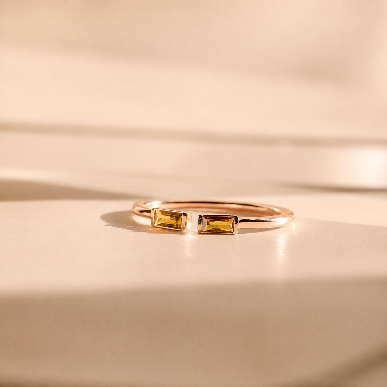 Duo Baguette Birthstone Ring