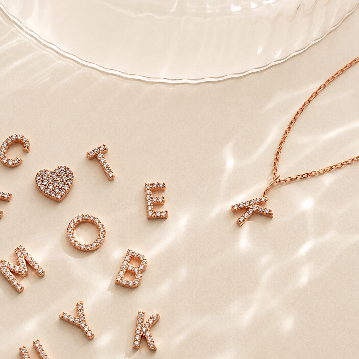Dangling Pave Initial Necklace