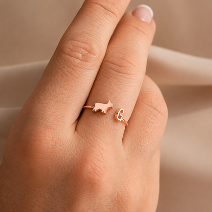Duo Pet Initial Ring