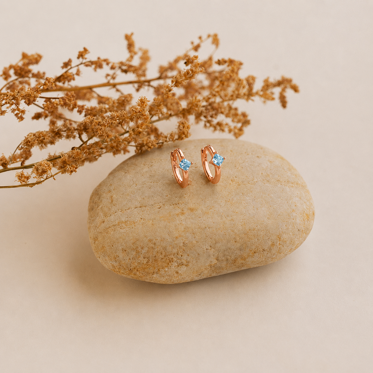 Athena Birthstone Huggie Earrings