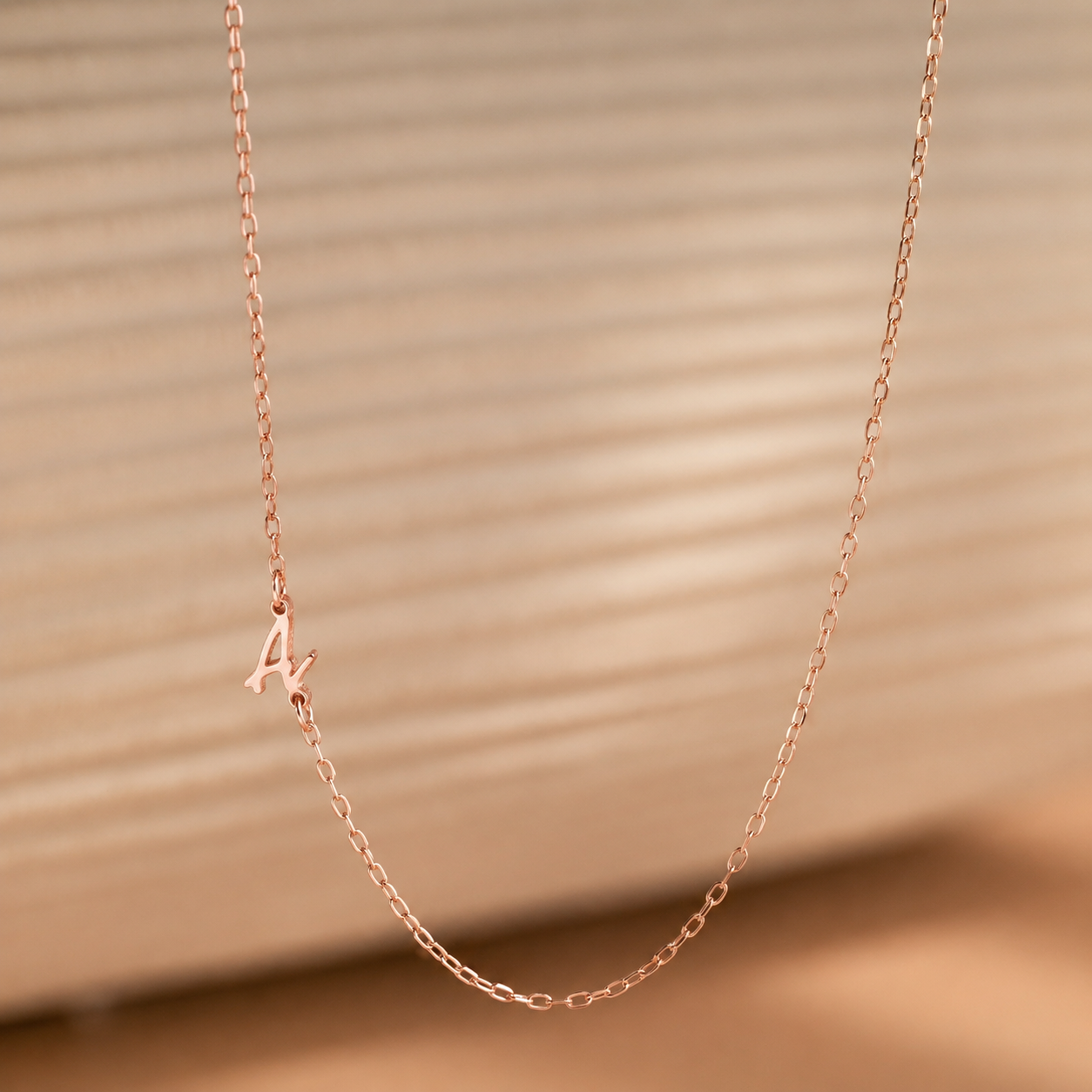 Venice Sideways Initial Necklace