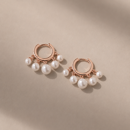 Pearl Chandelier Huggies