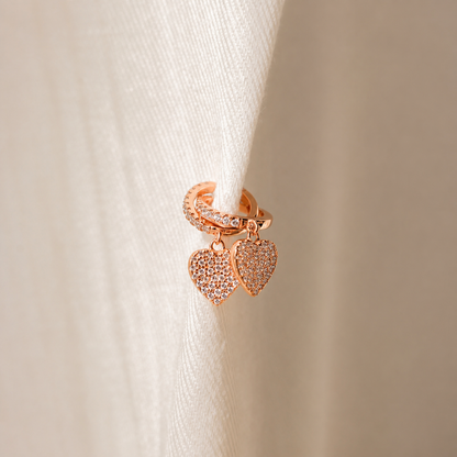 Pave Heart Ear Cuffs