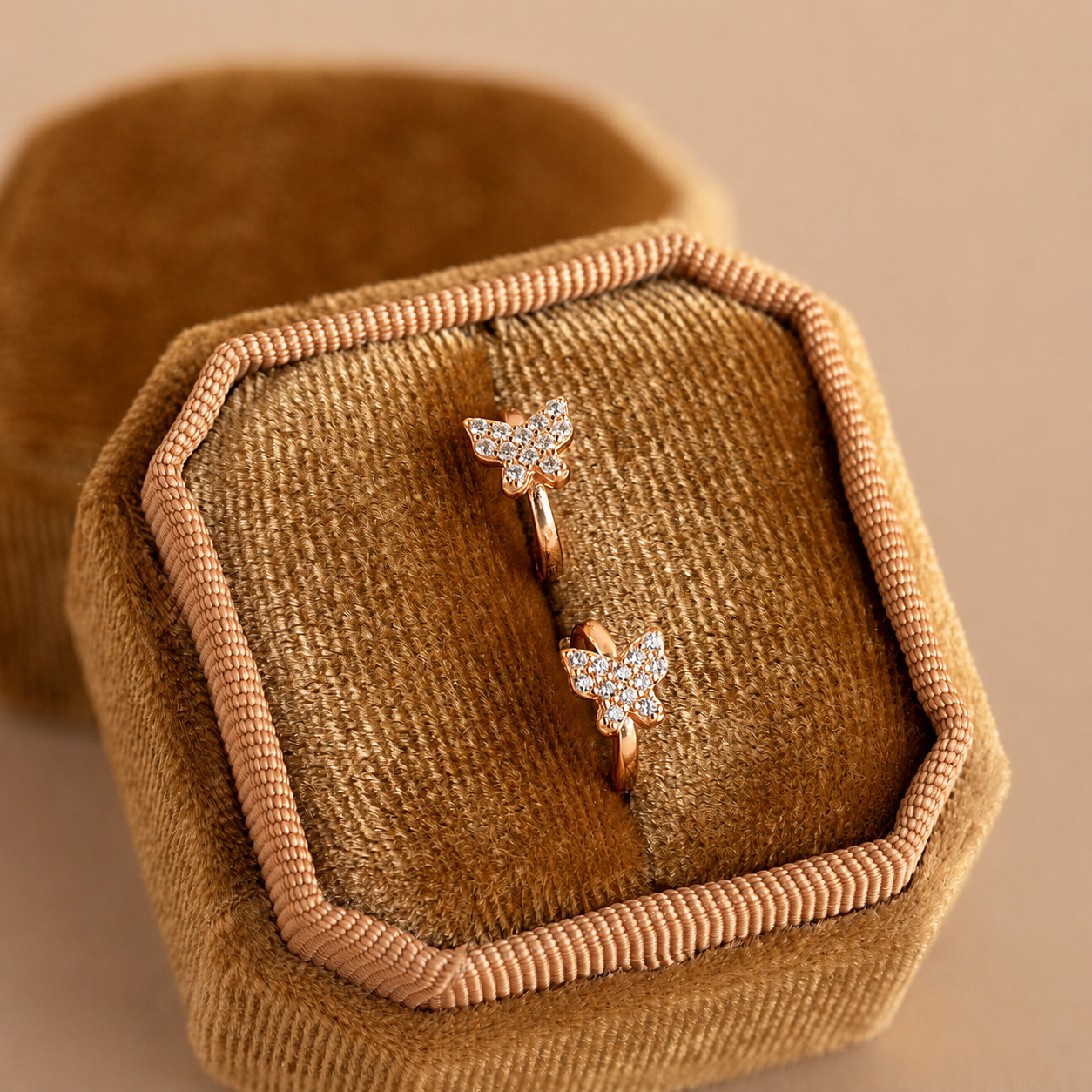 Pave Butterfly Mini Huggies