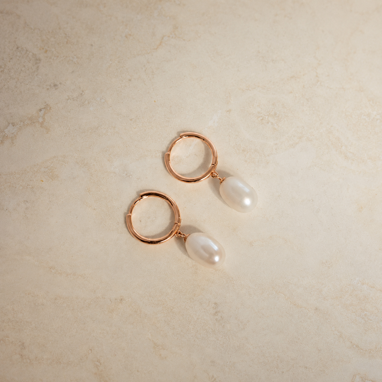 Maggie Pearl Drop Hoops