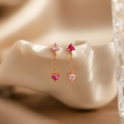 Mixed Pink Drop Earrings