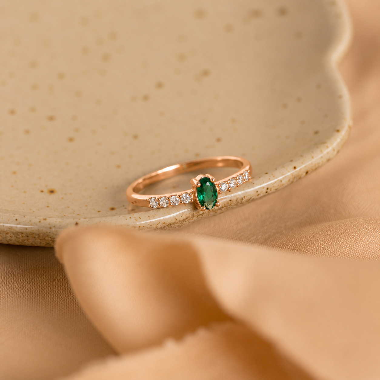 Eternal Elegance: The Pave Oval Birthstone Ring