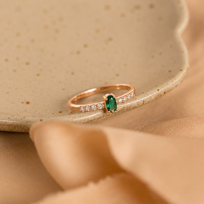 Eternal Elegance: The Pave Oval Birthstone Ring