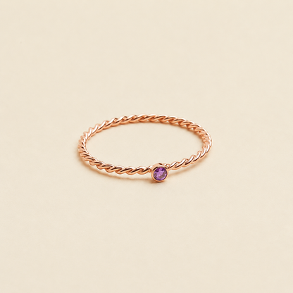 Twisted Birthstone Ring