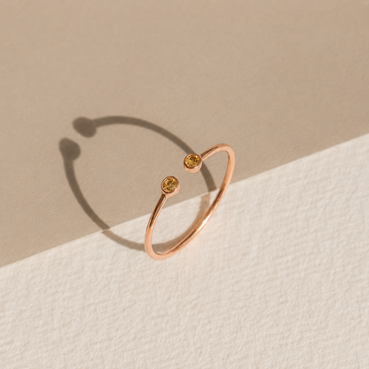 Tiny Dual Birthstone Ring
