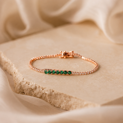 Emerald Diamond Tennis Bracelet
