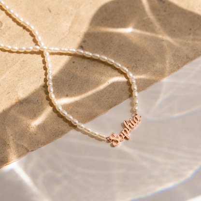 Mellow Pearl Name Necklace