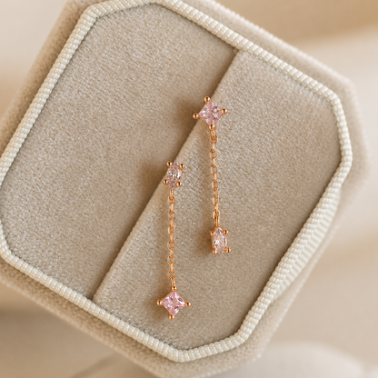 Mixed Crystal Drop Earrings