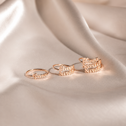 London Duo Name Ring