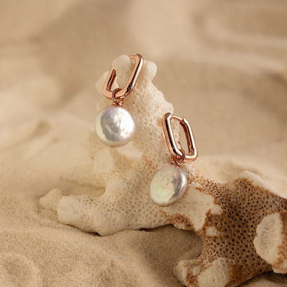 Bridget Pearl Hoop Earrings