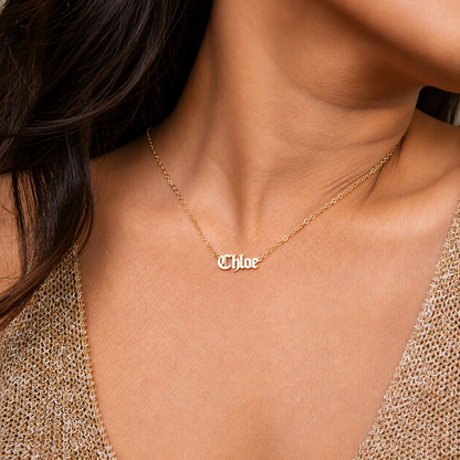 Old English Name Necklace