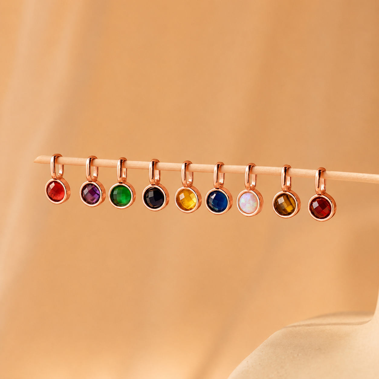 Signet Birthstone Charm (Yellow Gold)