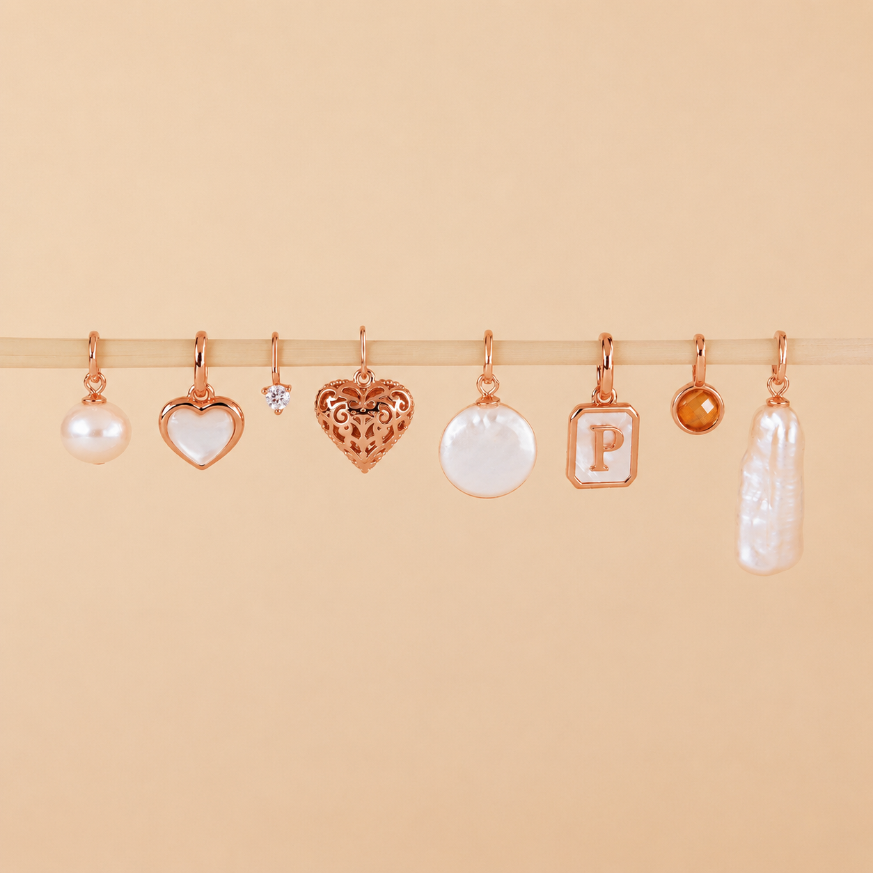 Mother of Pearl Initial Charm