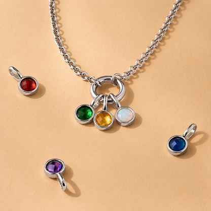 Signet Birthstone Charm (Yellow Gold)