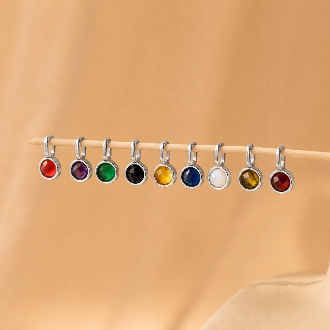 Signet Birthstone Charm (Yellow Gold)