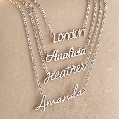Mellow Name Necklace in Curb Chain