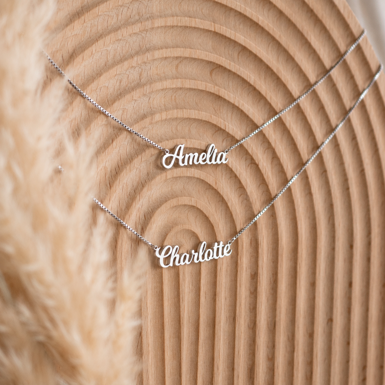 Mellow Double Name Necklace in Box Chain