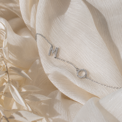 Pave Sideways Initial Necklace