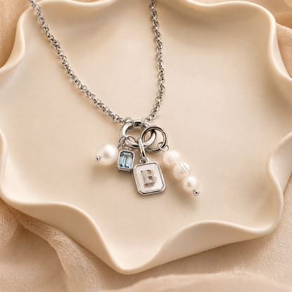 Mother of Pearl Initial Charm