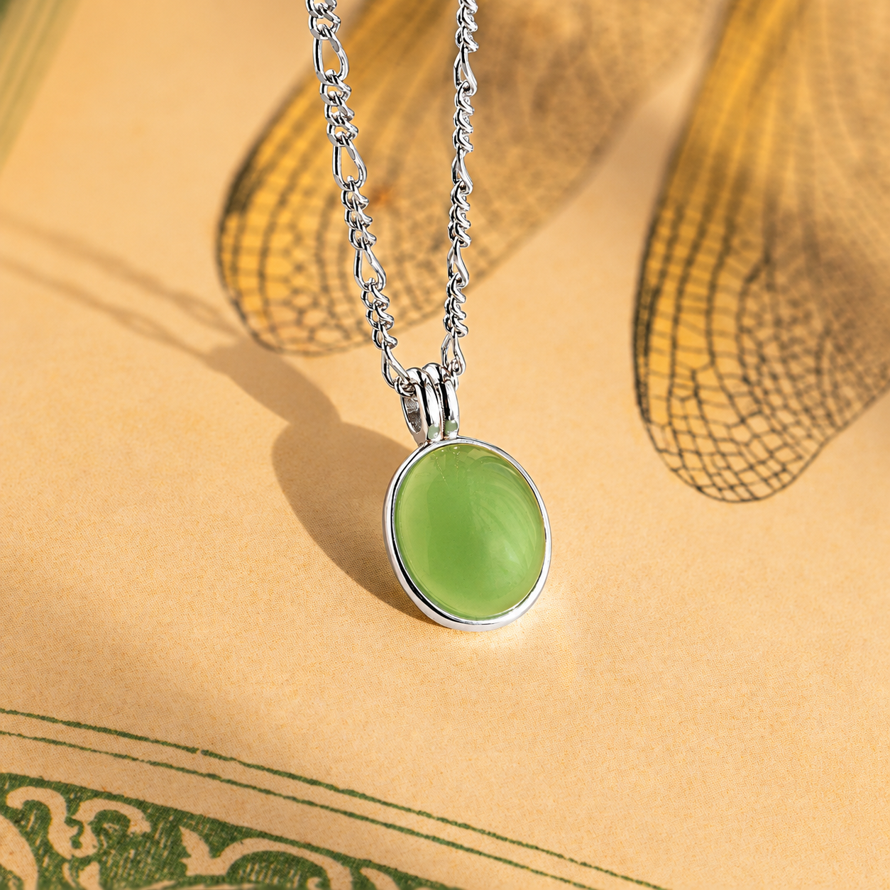 Jade Oval Pendant Necklace