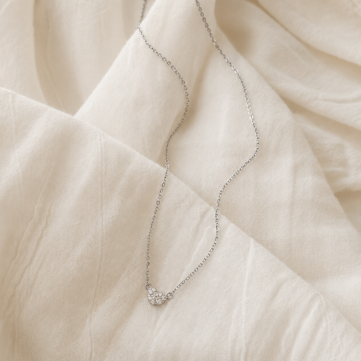 Pave Heart Necklace