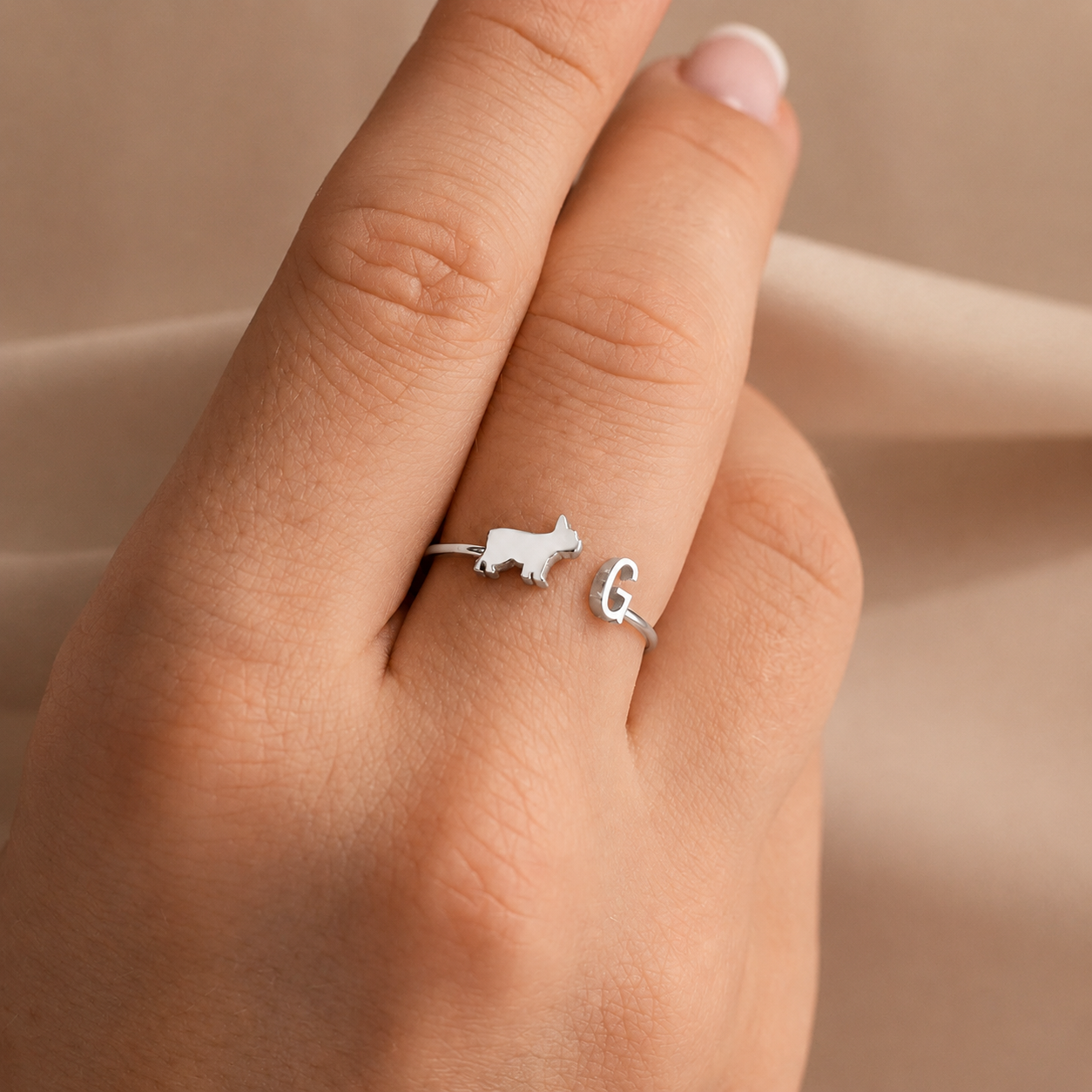 Duo Pet Initial Ring