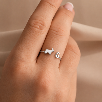 Duo Pet Initial Ring